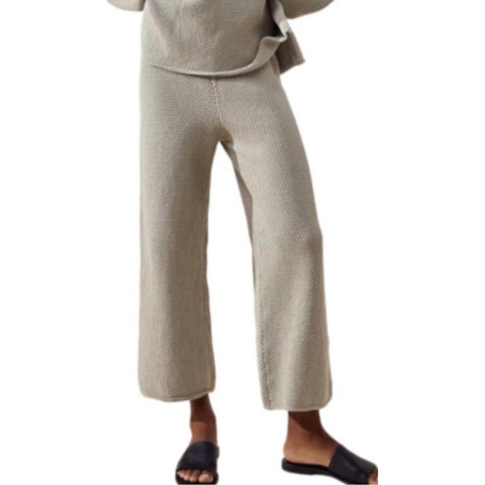 FP Beach Knit Wide Hailee Sweater Pants Tan Size: S